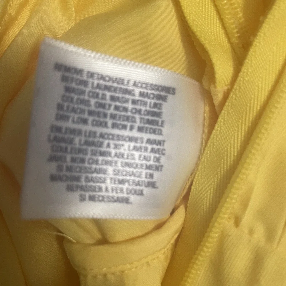 RALPH LAUREN Girl's Size 16 Yellow Pleated Tiered Sleeveless Dress Cotton Blend